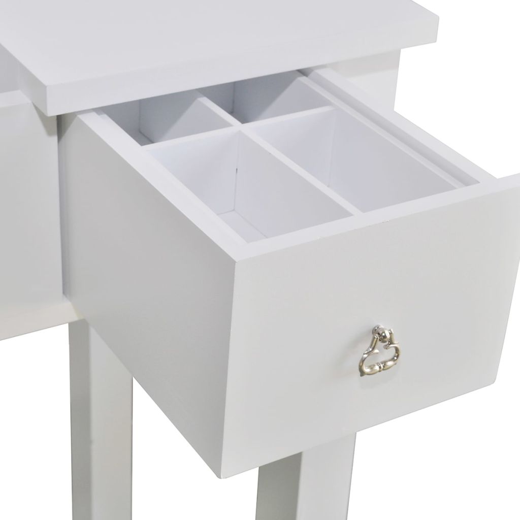 Vidaxl Coiffeuse Avec Tabouret Et 1 Miroir Rabattable Blanc