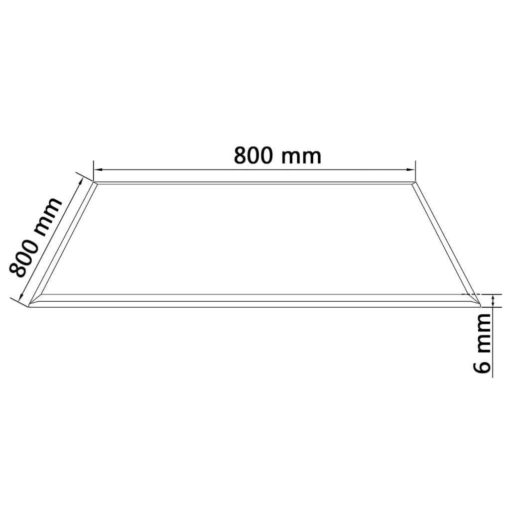 Vidaxl Dessus De Table Carre En Verre Trempe 800 X 800 Mm