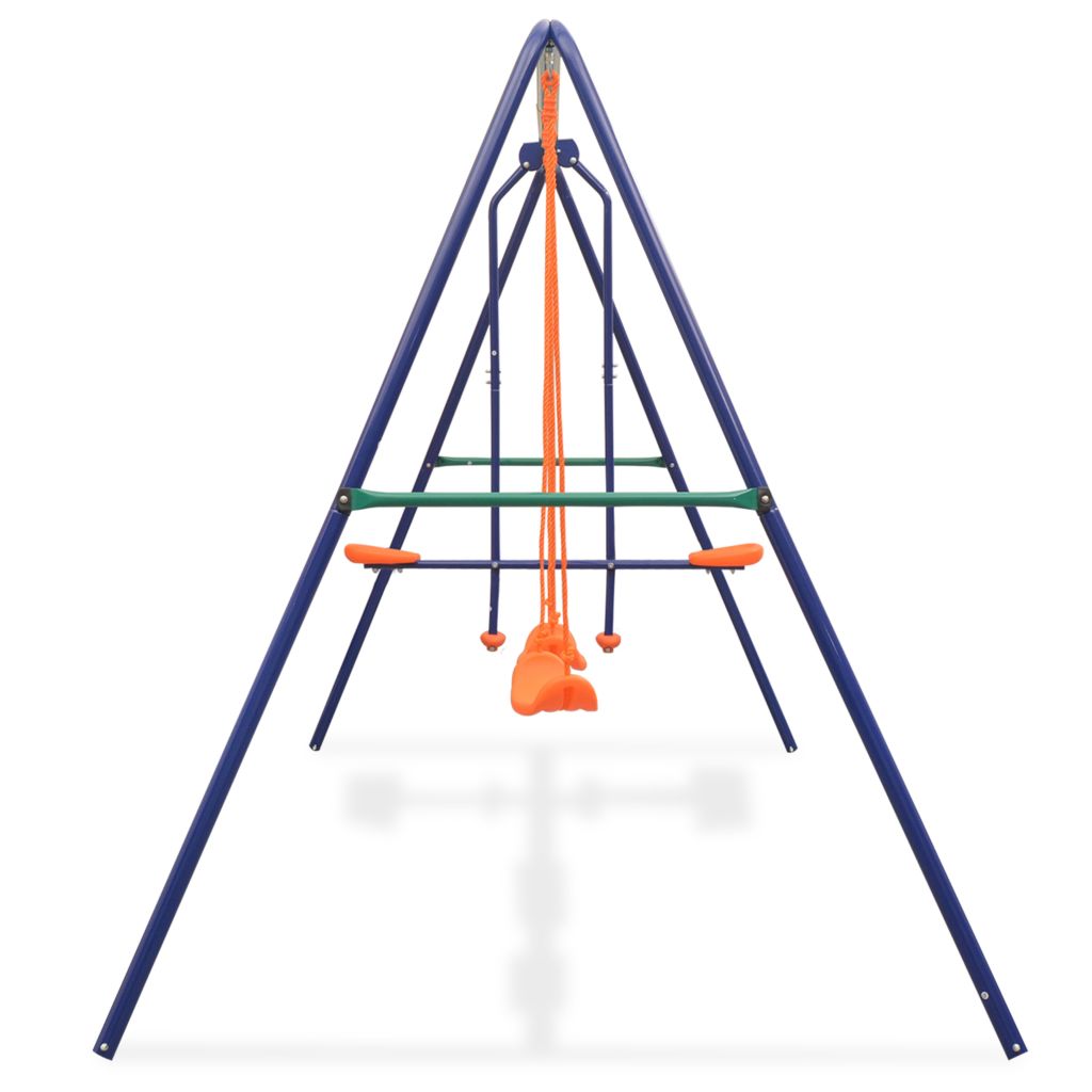 Ensemble De Balancoires Vidaxl 4 Sieges Metal Exterieur Orange