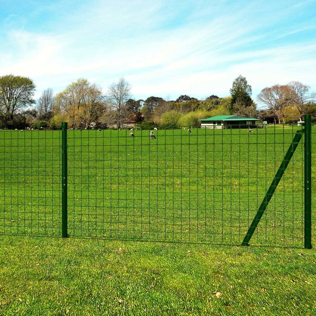 Vidaxl Ensemble De Cloture Bordure Pour Jardin Euro 25 X 17 M Acier Vert 142380