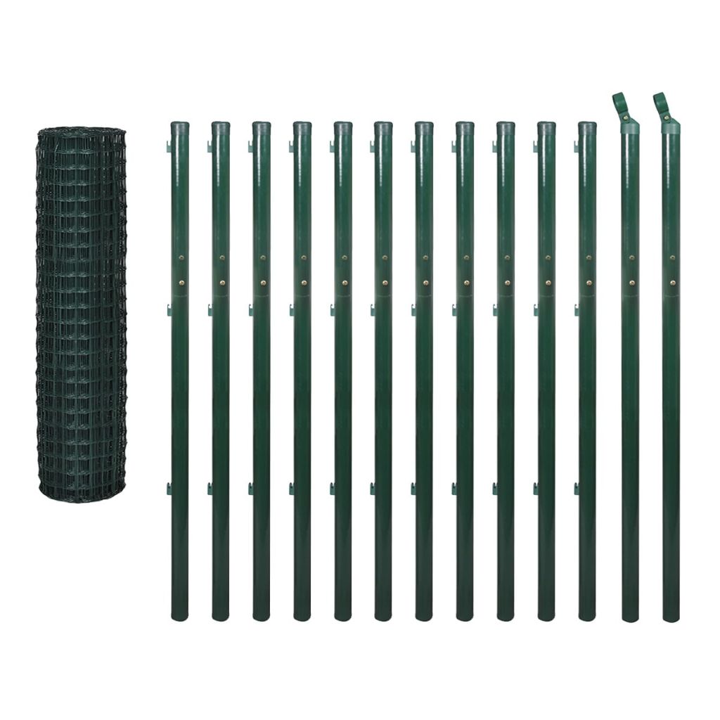 vidaXL Ensemble de cloture Euro 25 x 17 m Acier Vert