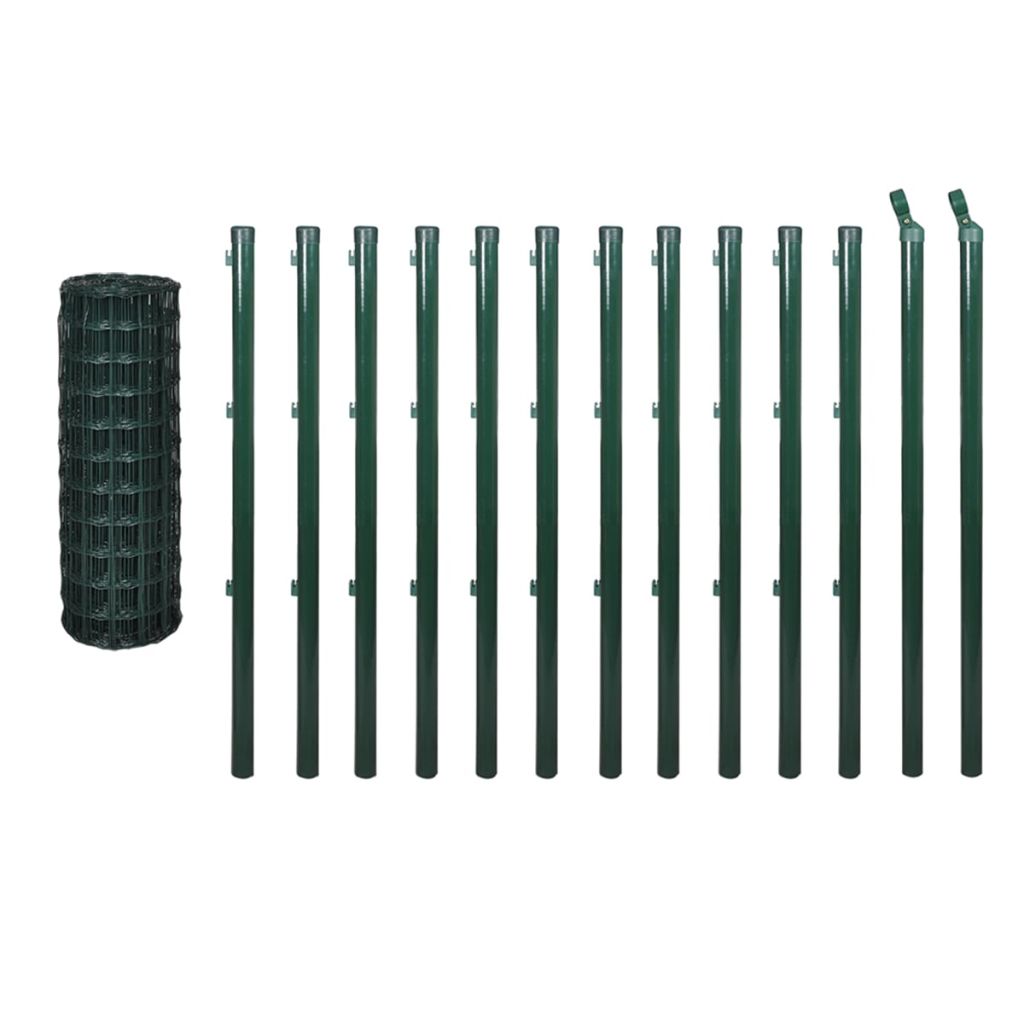 vidaxl Ensemble de cloture Euro 25 x 15 m Acier Vert VIDAXL