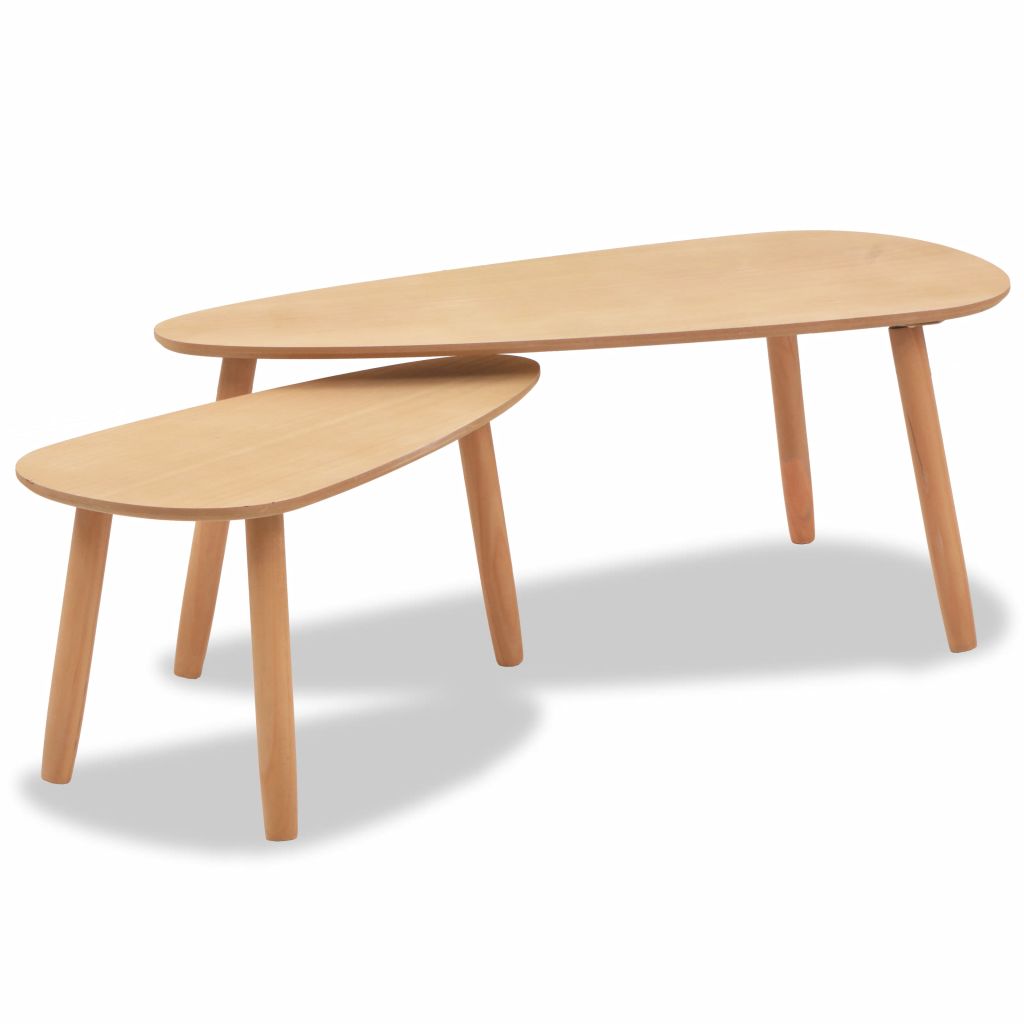 Tables Basses En Bois De Pin Massif Vidaxl Style Scandinave Marron 244733