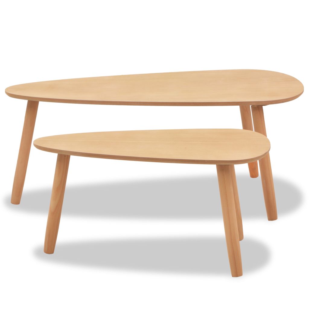 Tables Basses En Bois De Pin Massif Vidaxl Style Scandinave Marron 244733