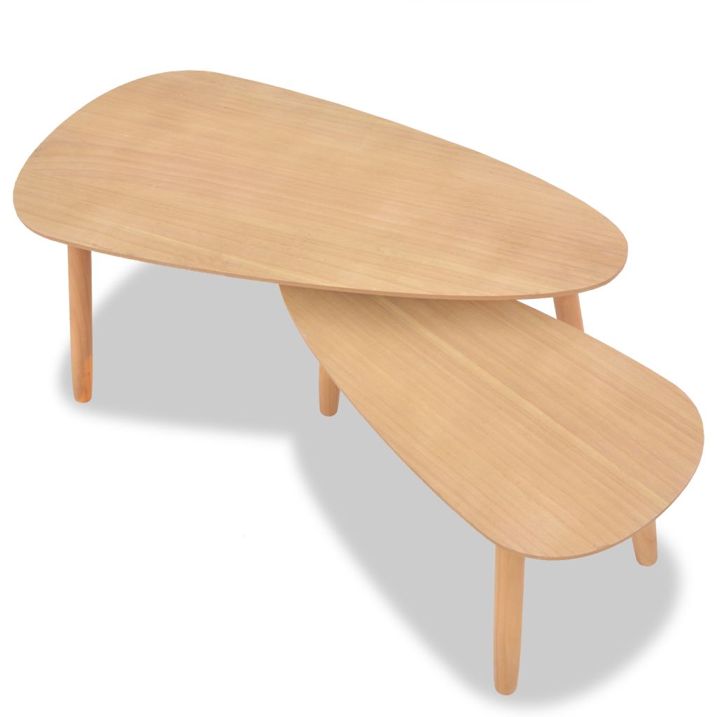 Tables Basses En Bois De Pin Massif Vidaxl Style Scandinave Marron 244733