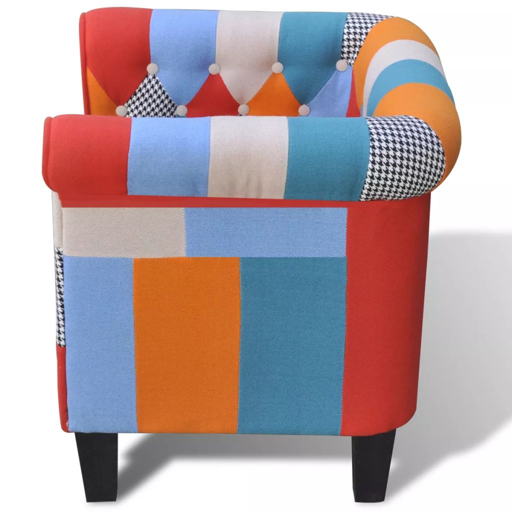Vidaxl Fauteuil Avec Design De Patchwork Tissu Siege Meuble Salon Chambre 241027