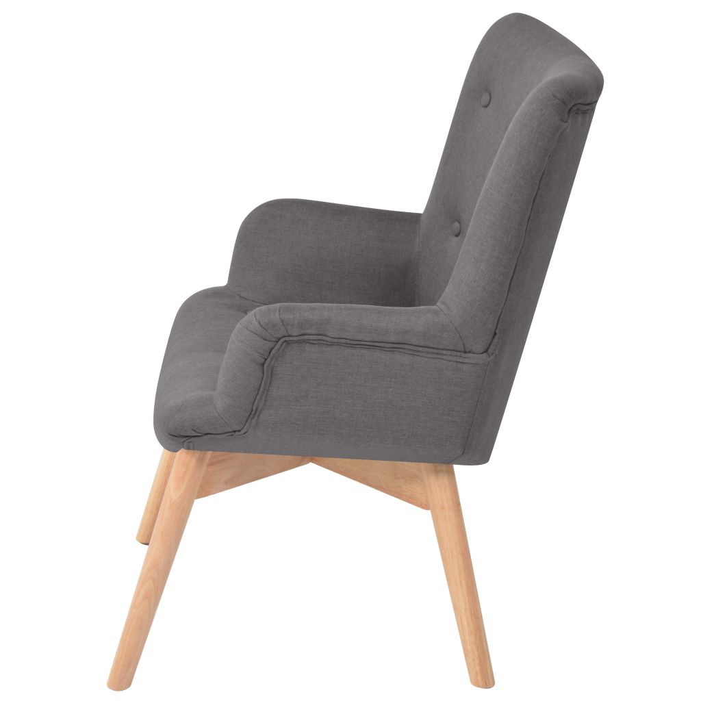 Vidaxl Fauteuil Avec Repose Pied Gris Tissu