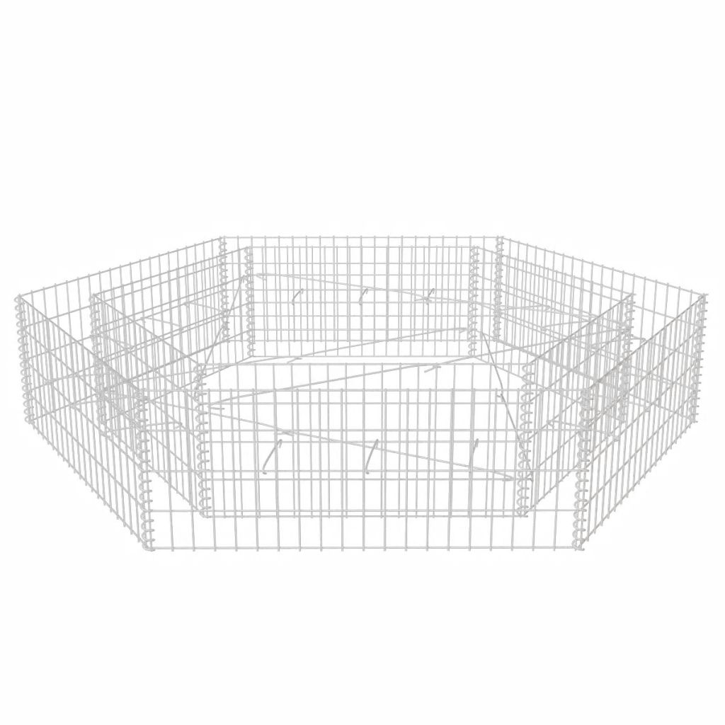 vidaXL Jardiniere a gabion hexagonale 200 x 173 x 40 cm