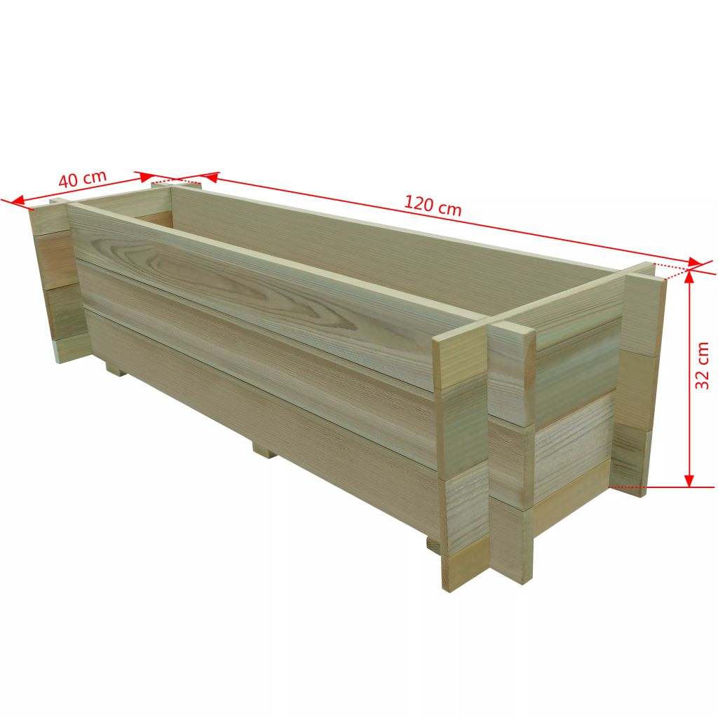 Vidaxl Jardiniere Surelevee De Legumes Bois De Pin Impregne 120 Cm