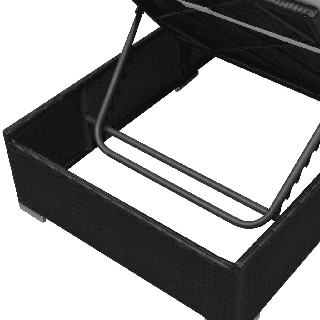 Salon De Jardin - Vidaxl - 3 Pcs - Resine Tressee - Noir - Resistant Aux Intemperies