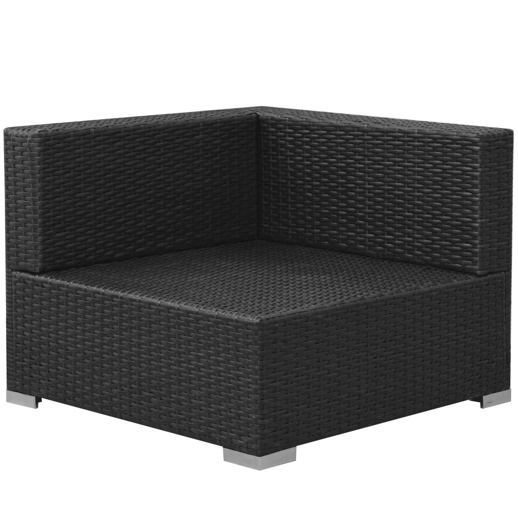 Salon De Jardin - Vidaxl - 3 Pcs - Resine Tressee - Noir - Resistant Aux Intemperies