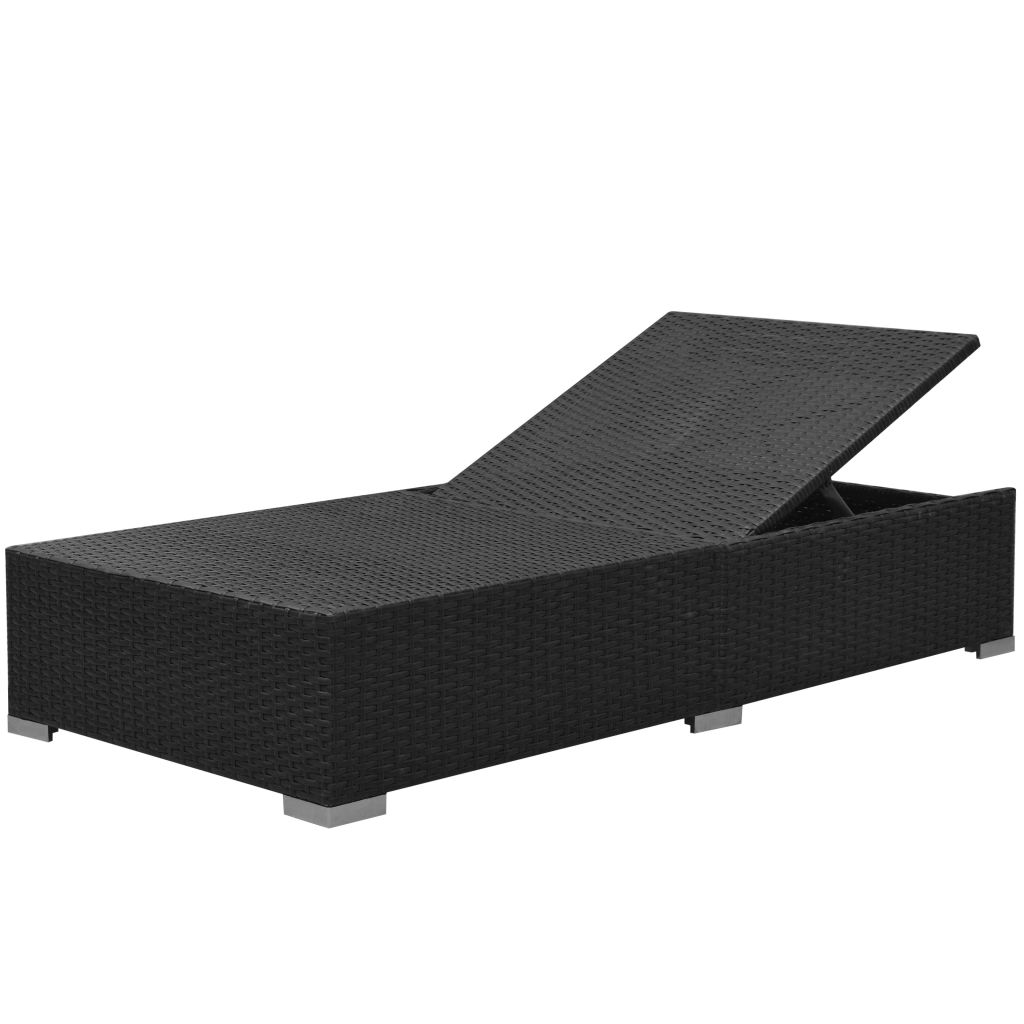 Salon De Jardin - Vidaxl - 3 Pcs - Resine Tressee - Noir - Resistant Aux Intemperies