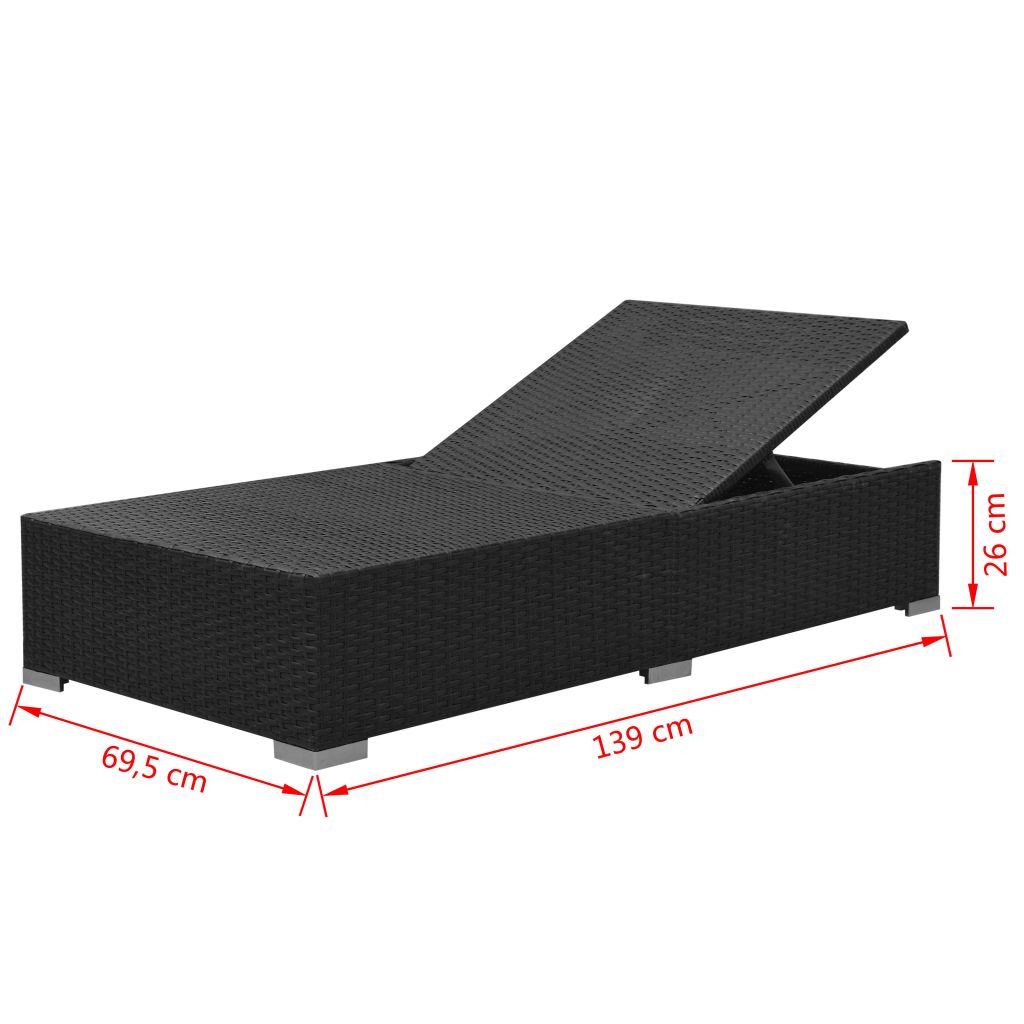 Salon De Jardin - Vidaxl - 3 Pcs - Resine Tressee - Noir - Resistant Aux Intemperies