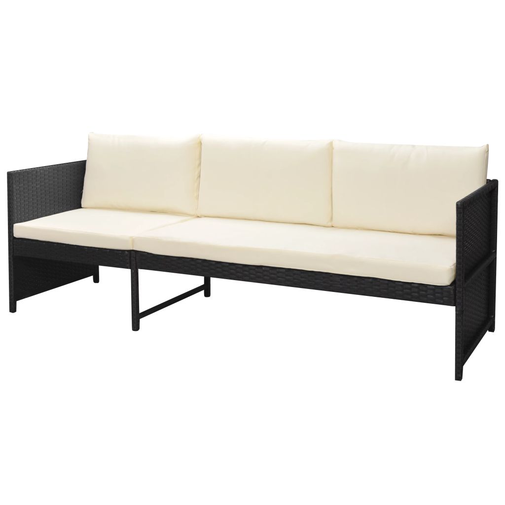 Salon De Jardin Vidaxl 6 Pcs Resine Tressee Noir Mobilier Exterieur Resistant