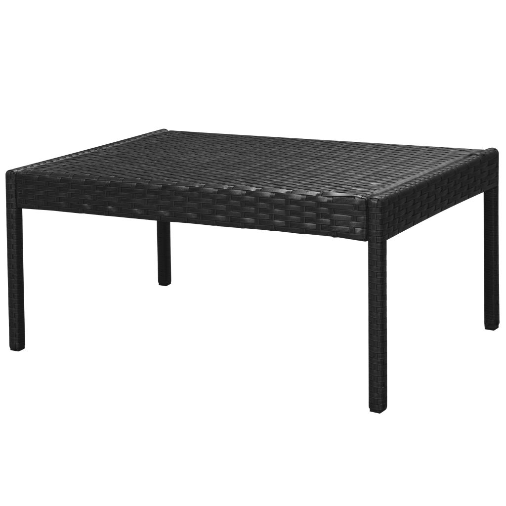 Salon De Jardin Vidaxl 6 Pcs Resine Tressee Noir Mobilier Exterieur Resistant