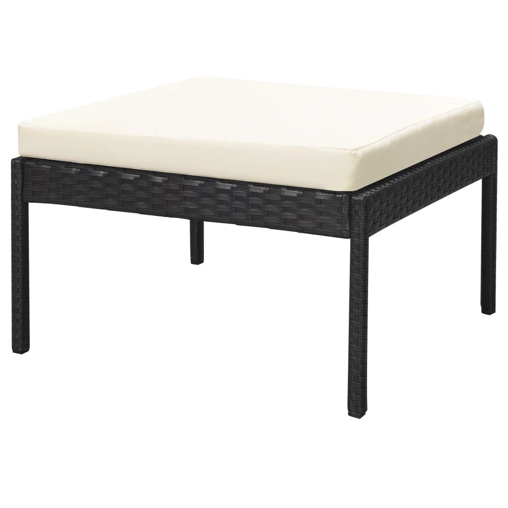 Salon De Jardin Vidaxl 6 Pcs Resine Tressee Noir Mobilier Exterieur Resistant