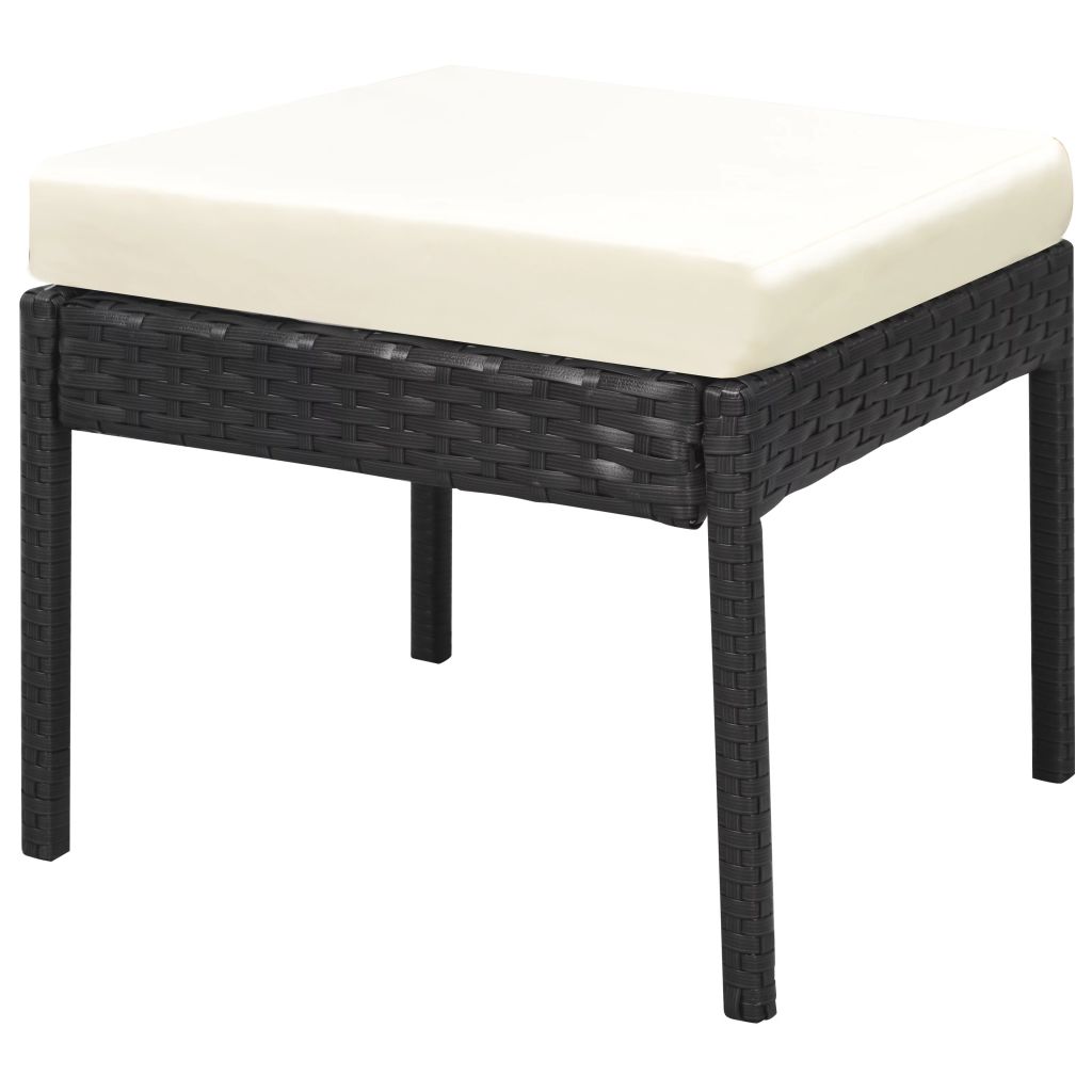 Salon De Jardin Vidaxl 6 Pcs Resine Tressee Noir Mobilier Exterieur Resistant