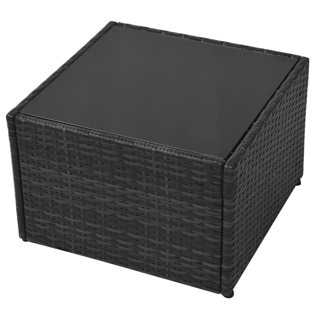 Salon De Jardin En Resine Tressee Vidaxl Noir 5 Personnes Contemporain