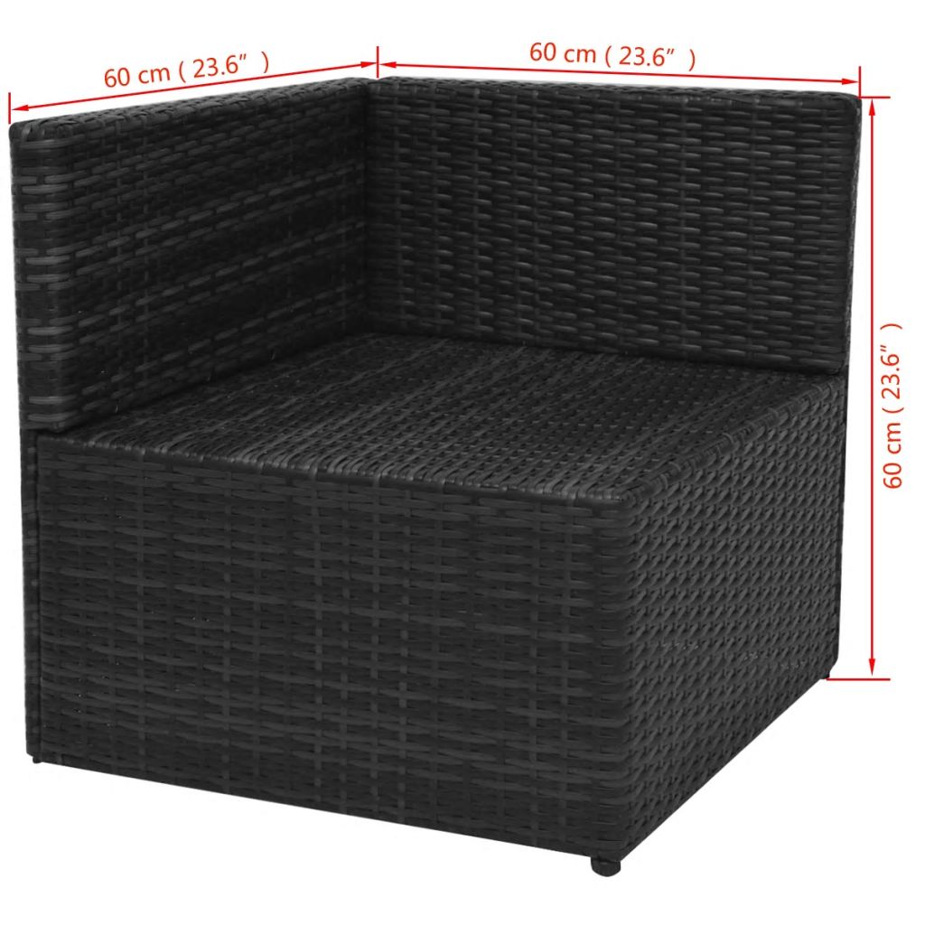 Salon De Jardin En Resine Tressee Vidaxl Noir 5 Personnes Contemporain
