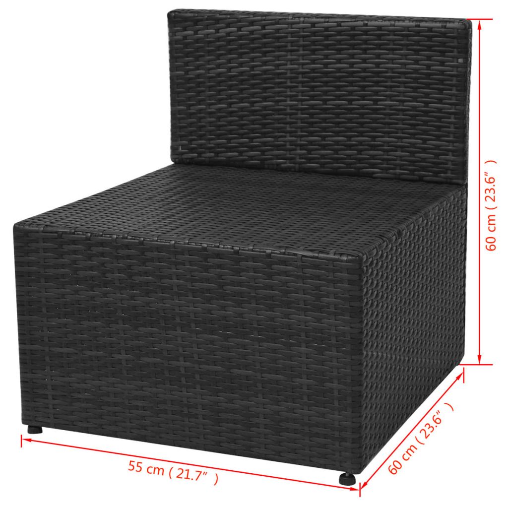 Salon De Jardin En Resine Tressee Vidaxl Noir 5 Personnes Contemporain