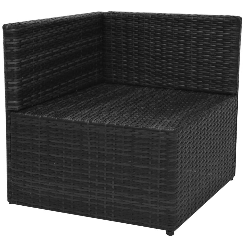 Salon De Jardin En Resine Tressee Vidaxl Noir 5 Personnes Contemporain