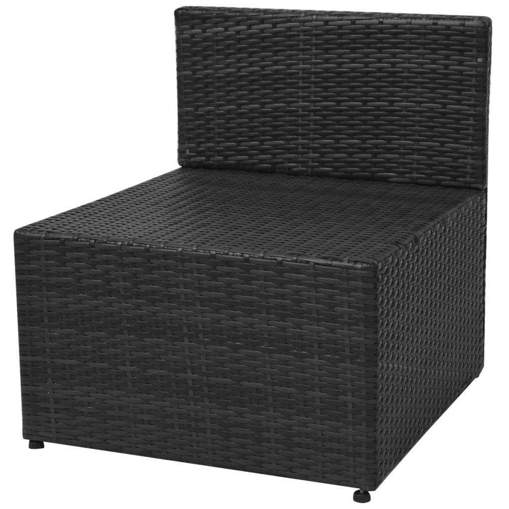 Salon De Jardin En Resine Tressee Vidaxl Noir 5 Personnes Contemporain