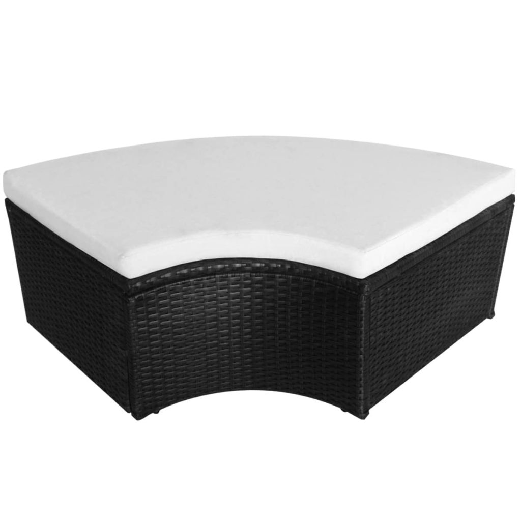 Vidaxl Jeu De Chaise Longue 11 Pcs Rond Noir Resine Tressee