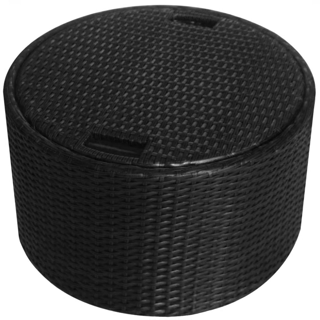 Vidaxl Jeu De Chaise Longue 11 Pcs Rond Noir Resine Tressee