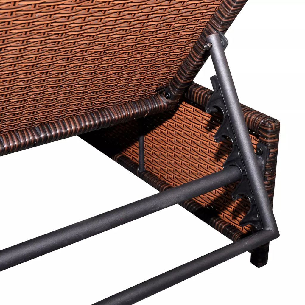 Vidaxl Lot De 2 Chaises Longues Avec Table Bain De Soleil Transat De Terrasse Siege De Jardin Patio Exterieur Resine 43068