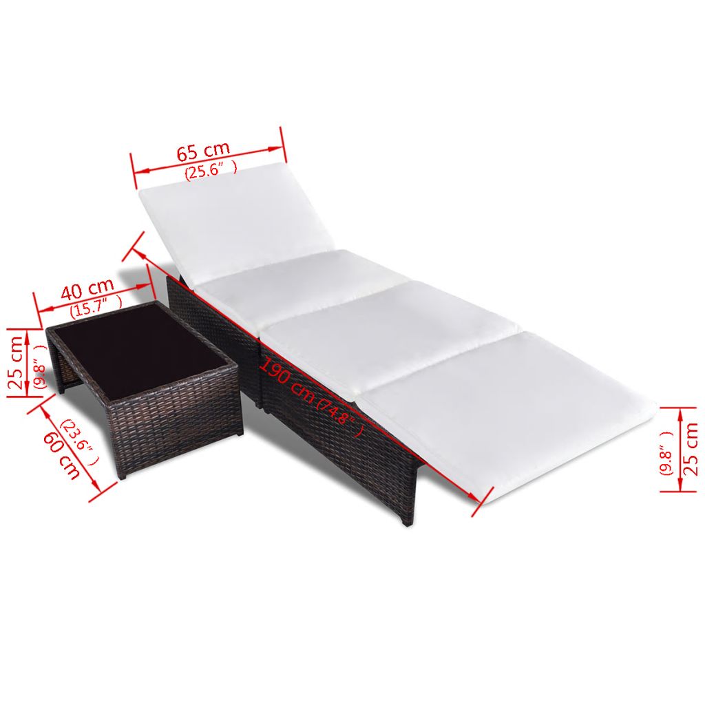 Vidaxl Lot De 2 Chaises Longues Avec Table Bain De Soleil Transat De Terrasse Siege De Jardin Patio Exterieur Resine 43068