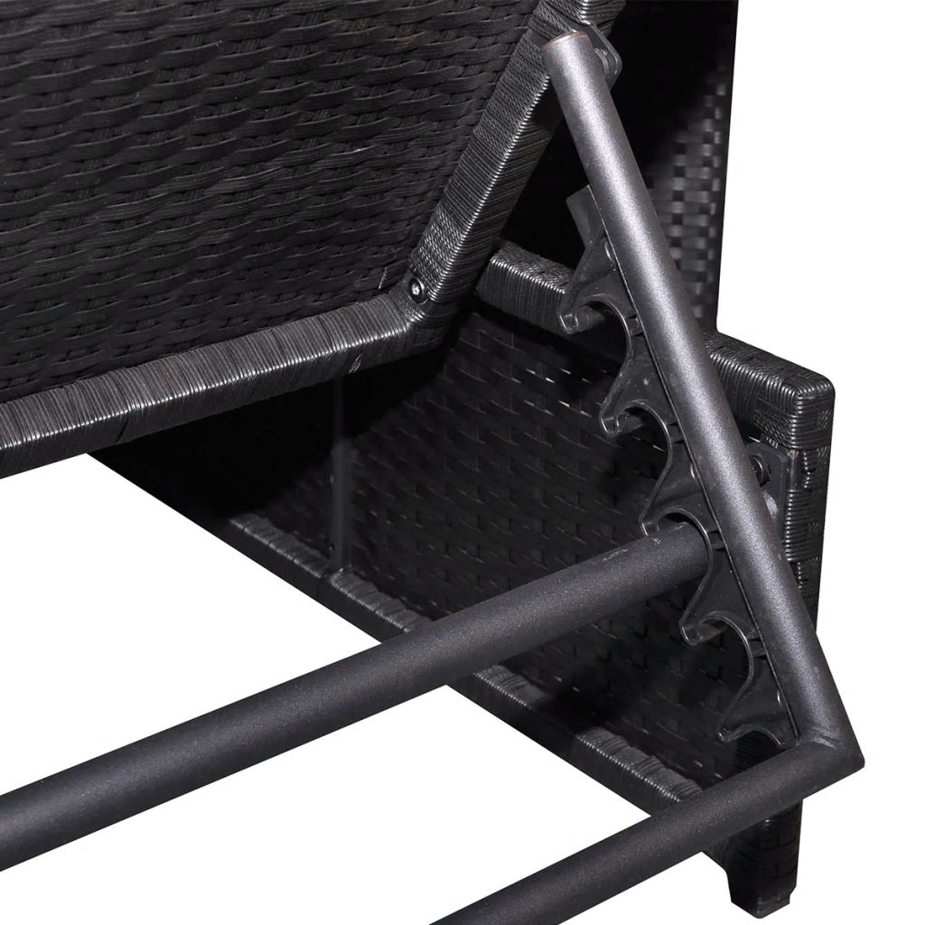 Ensemble De Salon De Jardin - Vidaxl - 43069 - 2 Chaises Inclinables - Table Basse - Resine Tressee Noire