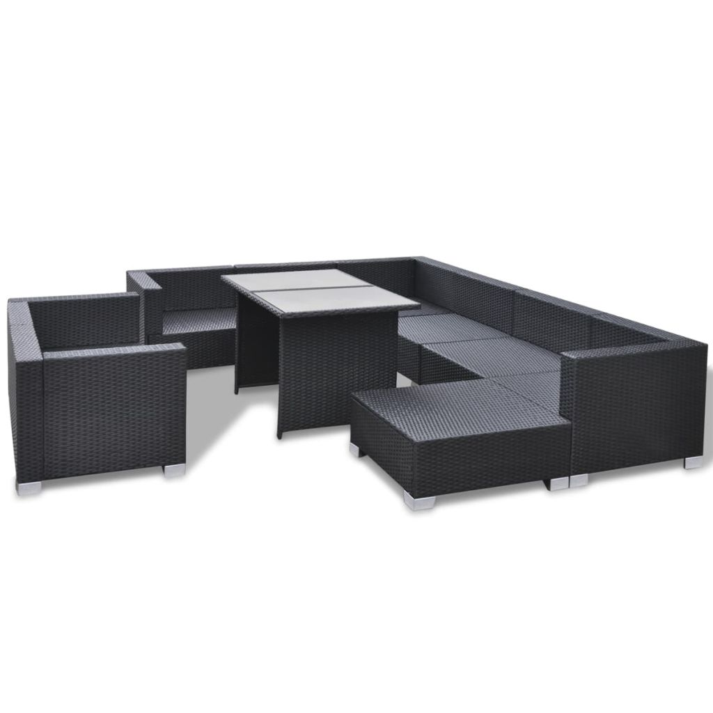 Vidaxl Salon De Jardin 10 Pcs Avec Coussins Meubles De Terrasse Mobilier De Jardin Meubles De Patio Mobilier Dexterieur 41878