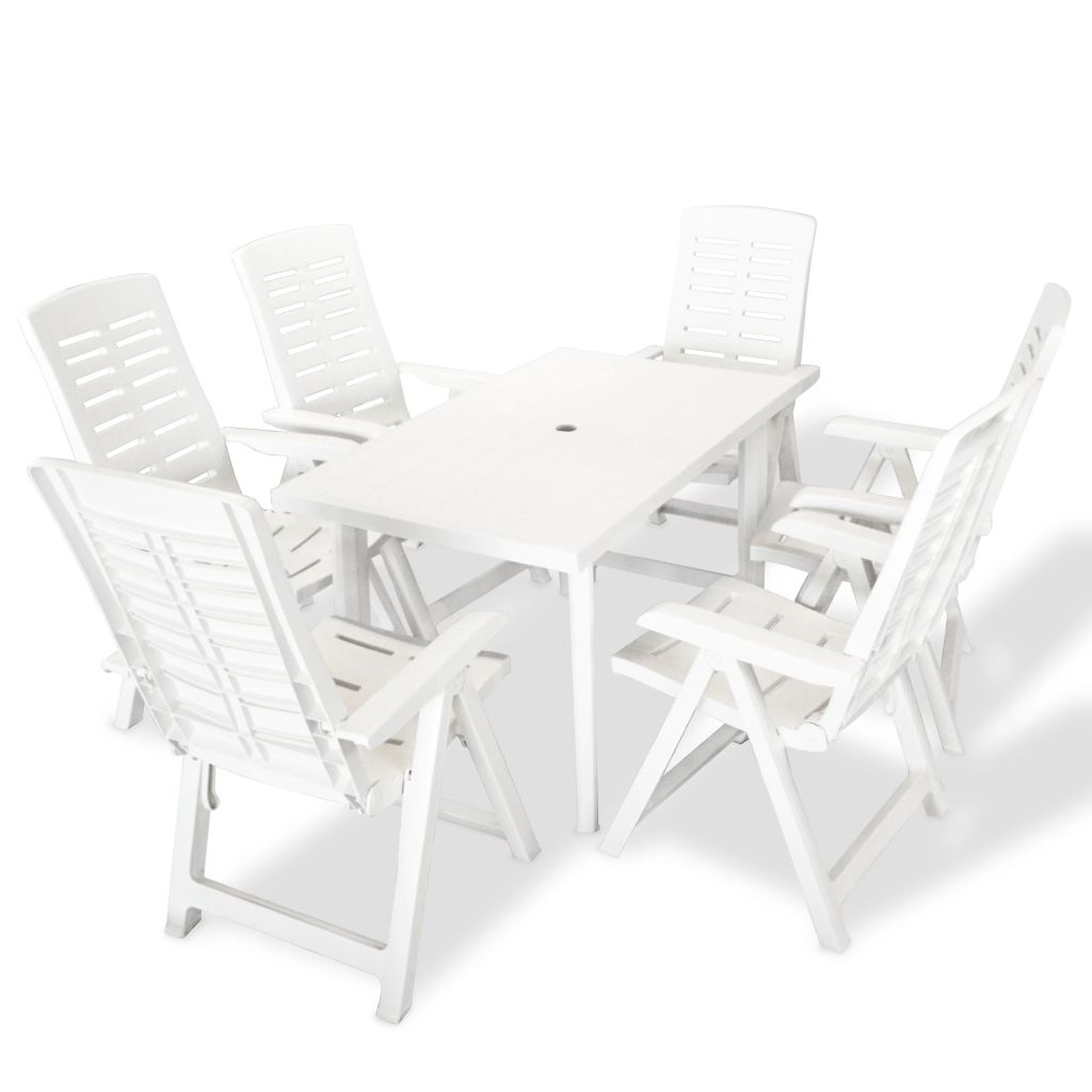 Salon De Jardin En Plastique Blanc 126 X 76 X 72 Cm