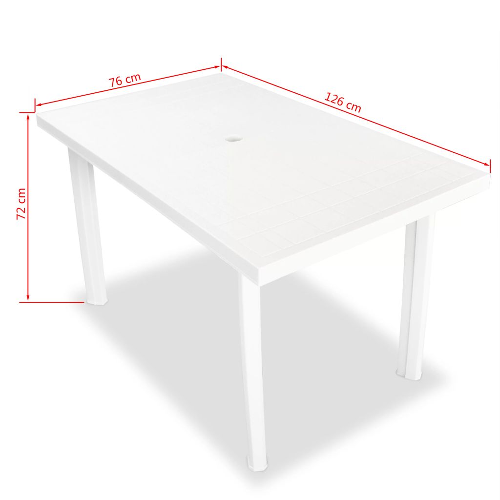 Salon De Jardin En Plastique Blanc 126 X 76 X 72 Cm