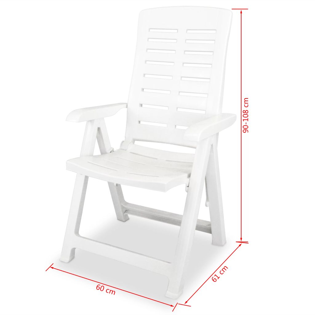 Salon De Jardin En Plastique Blanc 7 Pcs