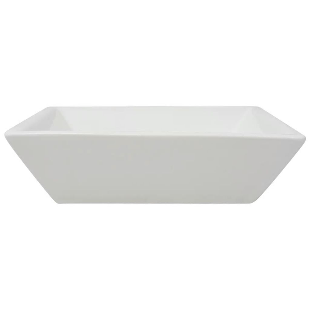Vidaxl Lavabo Carree Ceramique Blanc 415x415x12 Cm Vasque A Poser Salle Bain 142344