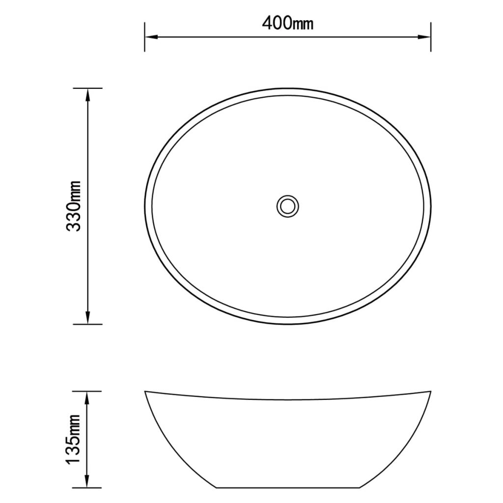Vidaxl Lavabo En Forme Ovale Ceramique Blanc Lave Mains Vasque Salle De Bain 140674