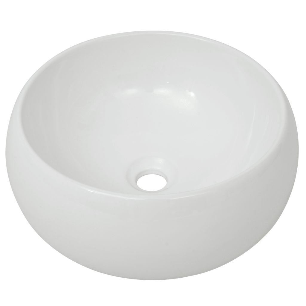 vidaXL Lavabo ronde Ceramique Blanc 40 x 16 cm