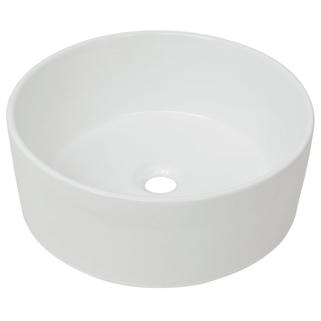 Vidaxl Lavabo Ronde Ceramique Blanc 40 X 15 Cm