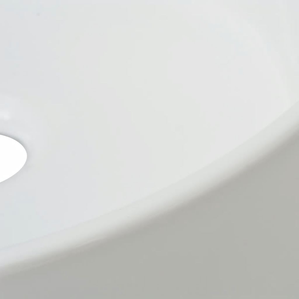 Vidaxl Lavabo Ronde Ceramique Blanc 40 X 15 Cm