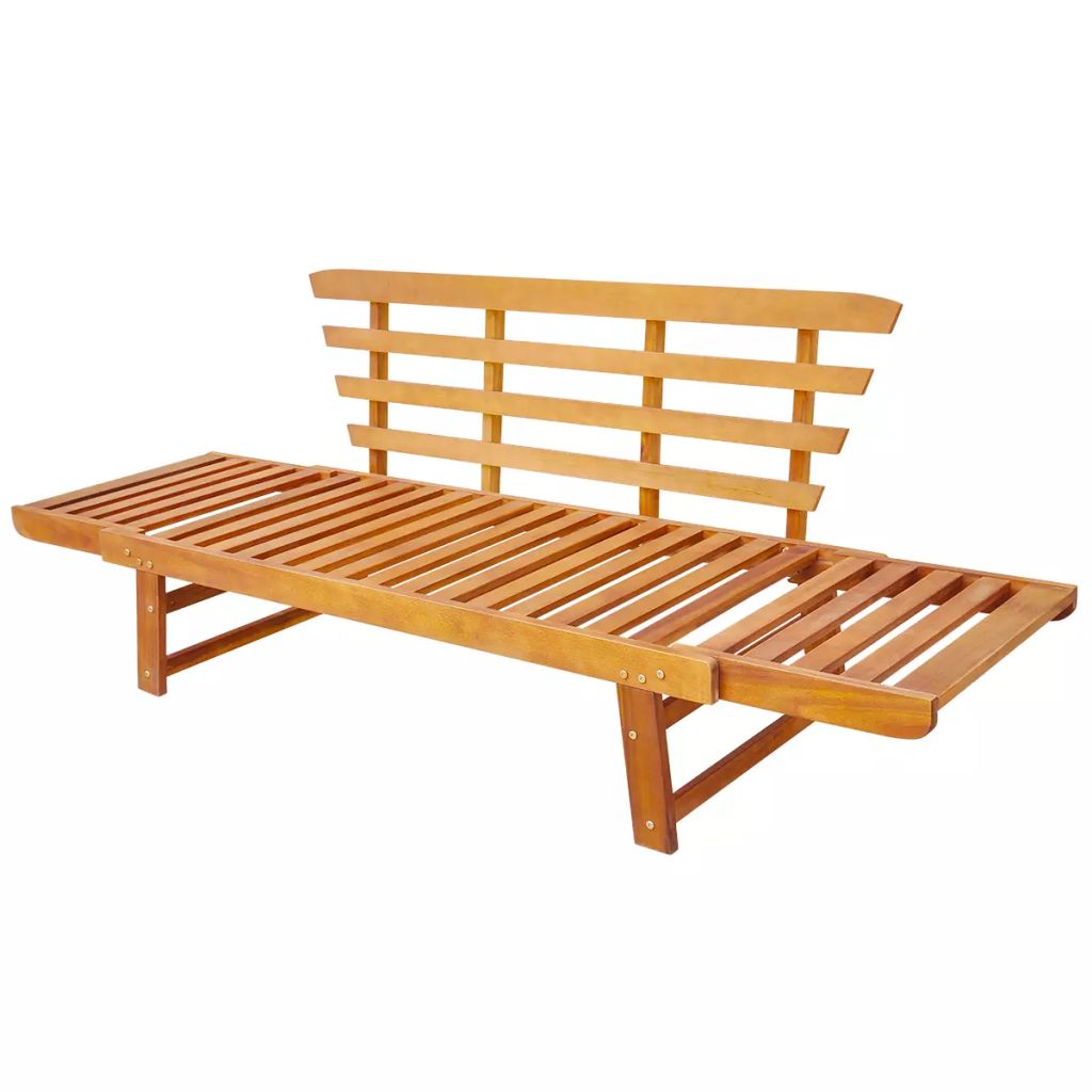 Banc De Jardin Avec Coussins 2 En 1 Bois 190 X 68 X 74 Cm