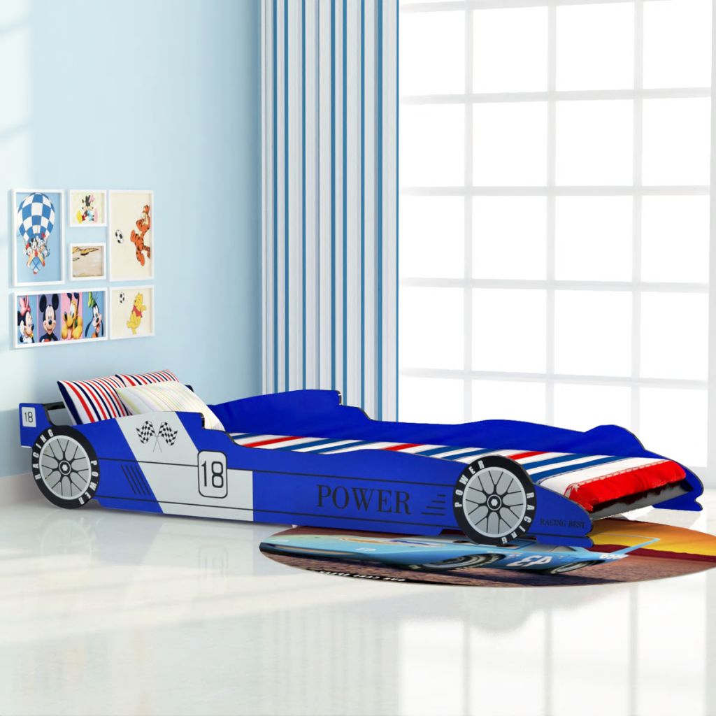 Vidaxl Lit Voiture De Course Pour Enfants 90 X 200 Cm Bleu