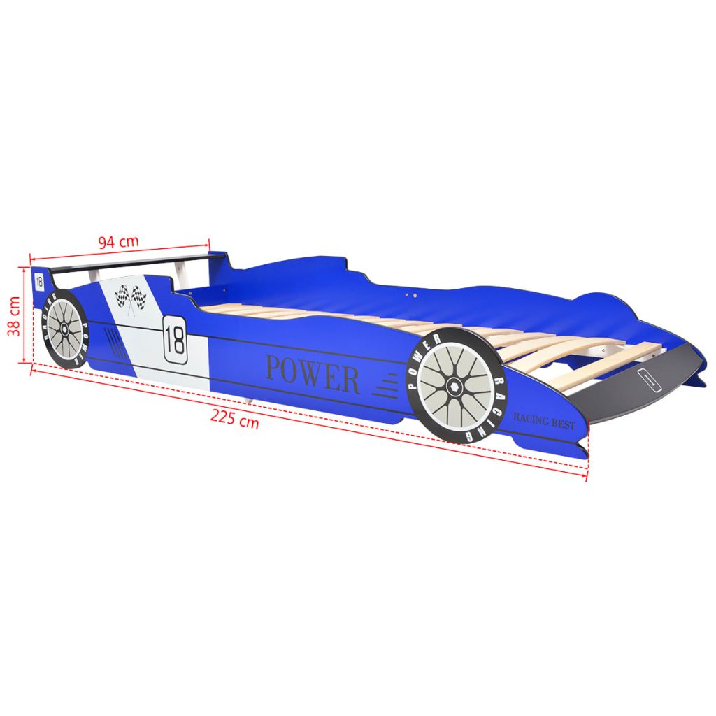 Vidaxl Lit Voiture De Course Pour Enfants 90 X 200 Cm Bleu