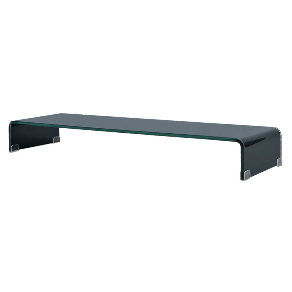 Vidaxl Meuble Tv Support Pour Moniteur 100 X 30 X 13 Cm Verre Noir