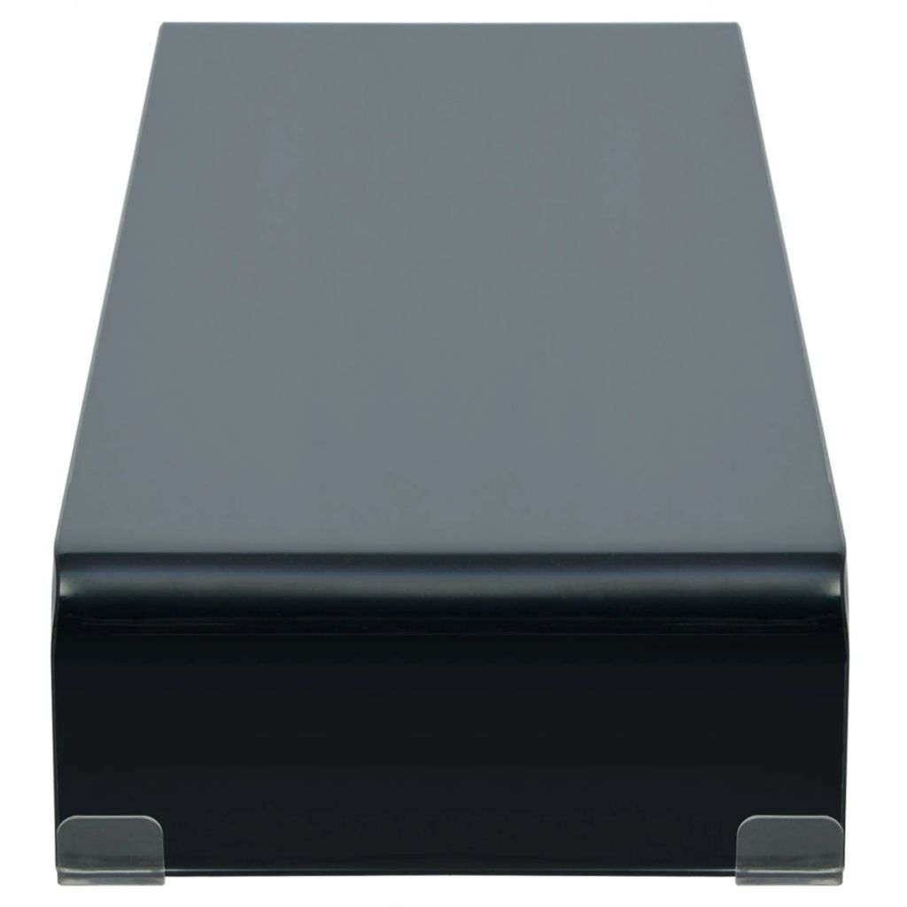 Vidaxl Meuble Tv Support Pour Moniteur 100 X 30 X 13 Cm Verre Noir