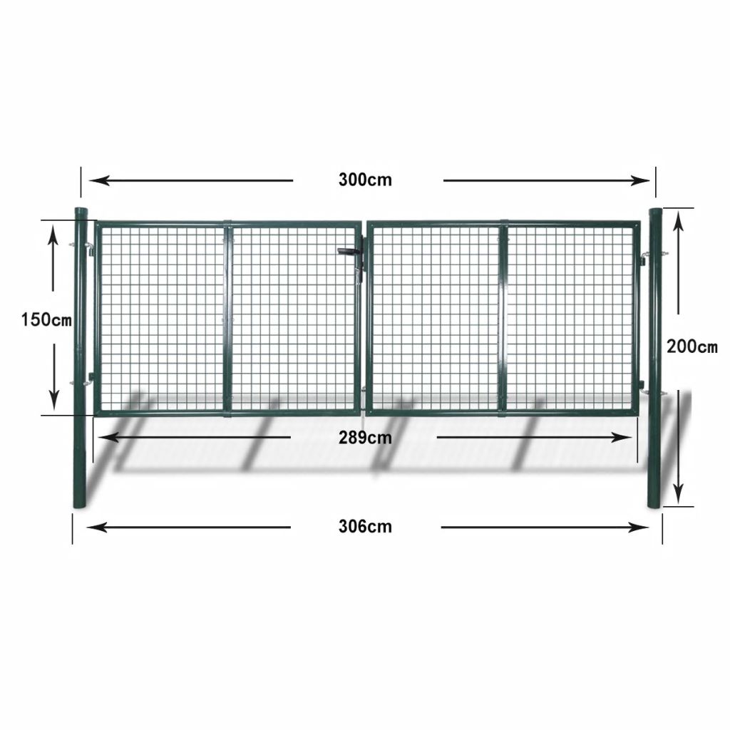 Vidaxl Portail De Clôture A Porte Double Acier Enduit De Poudre