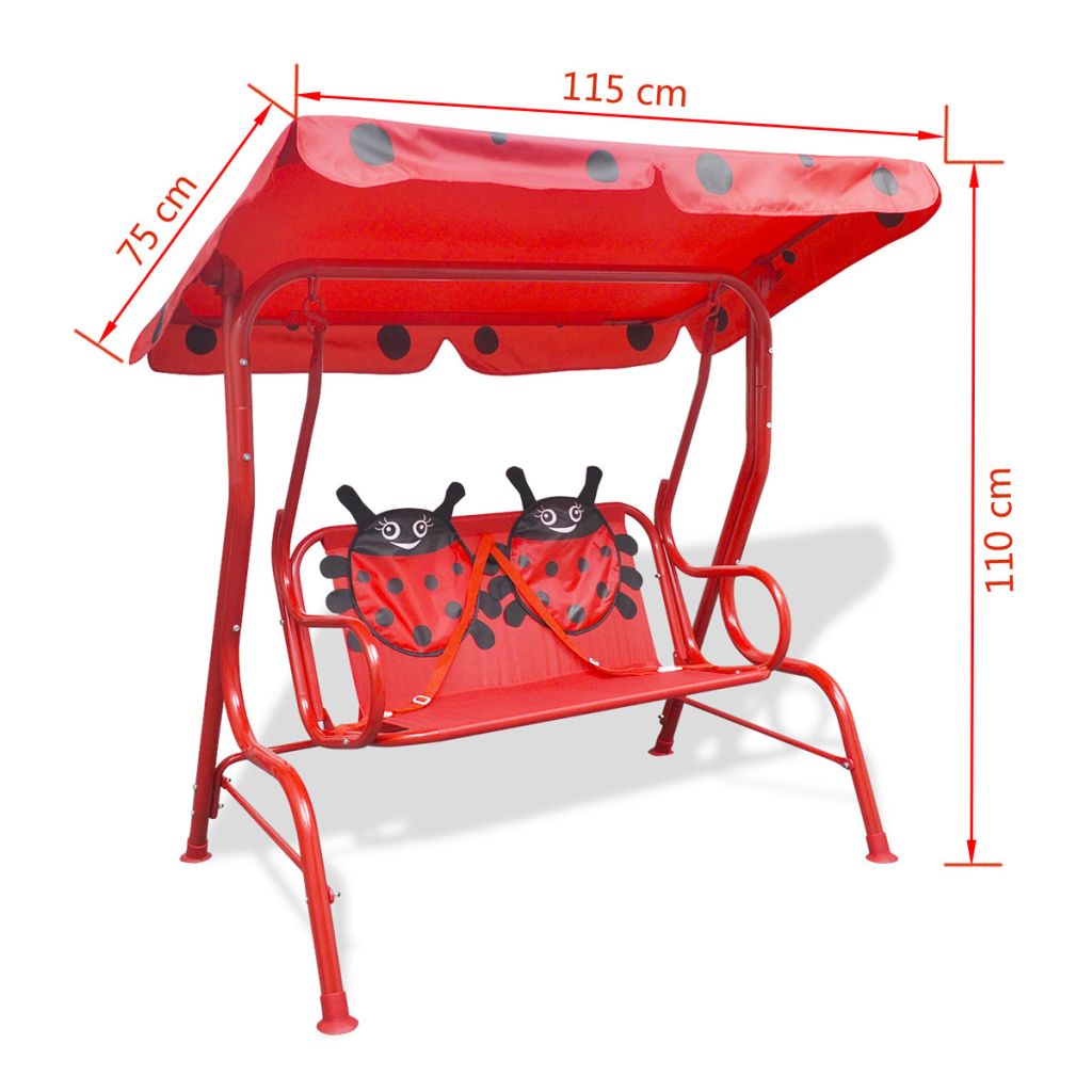 Vidaxl Siege Balancoire Pour Enfants Rouge