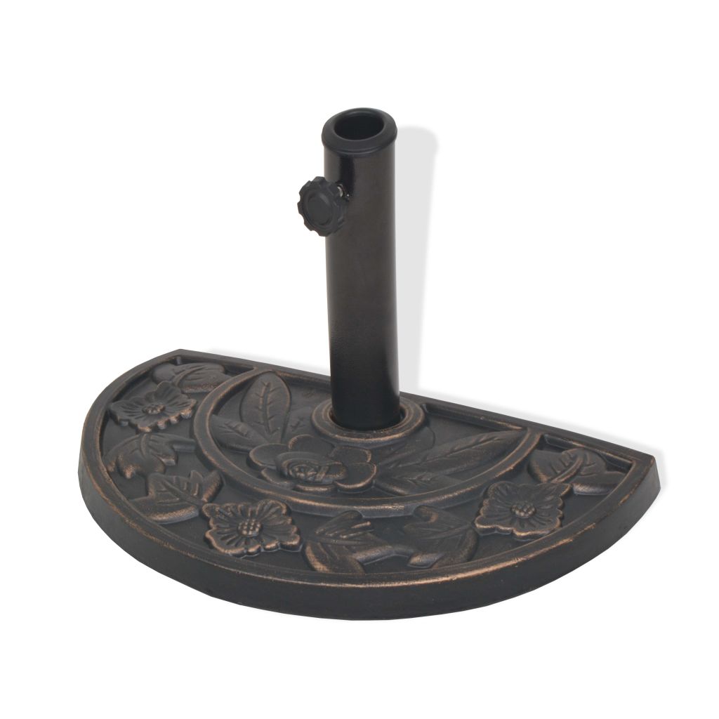 Vidaxl Socle De Parasol En Resine Demi-cercle Bronze 9 Kg