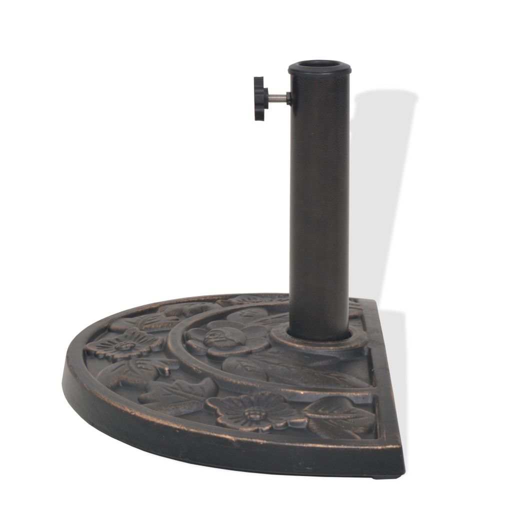Vidaxl Socle De Parasol En Resine Demi-cercle Bronze 9 Kg