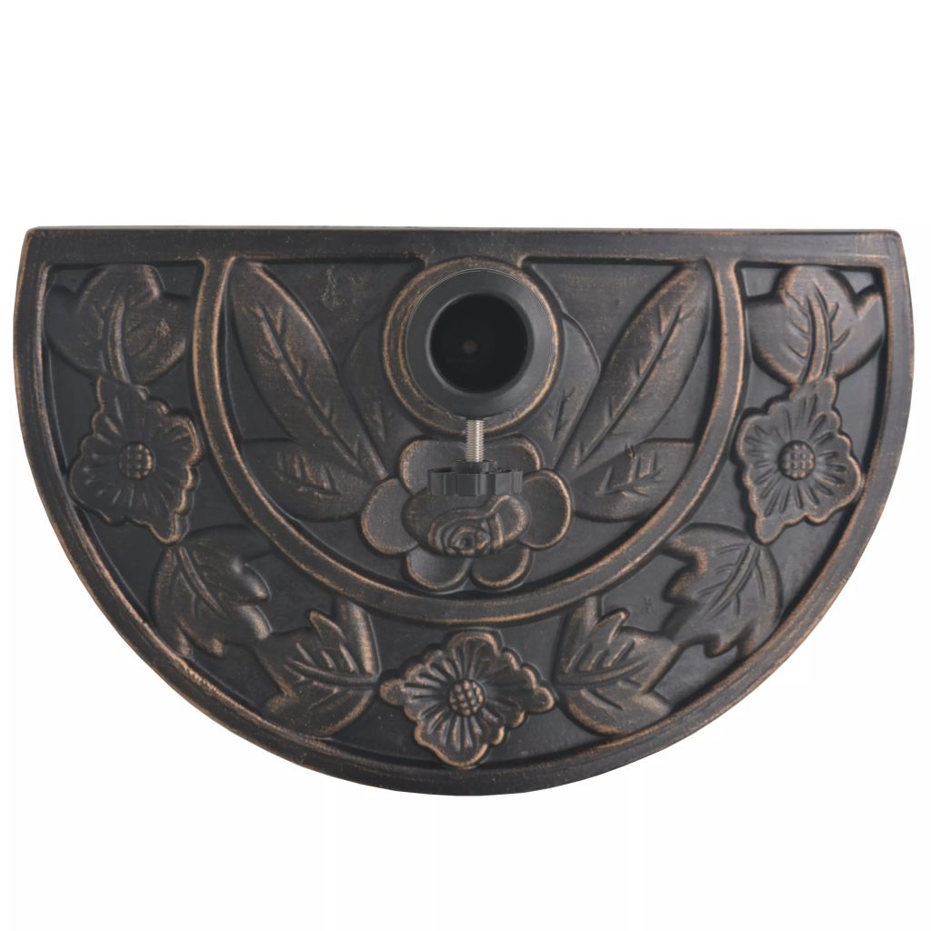Vidaxl Socle De Parasol En Resine Demi-cercle Bronze 9 Kg